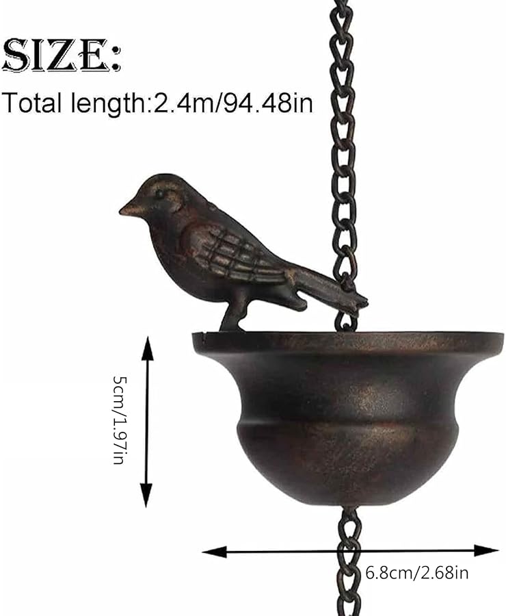 سلسلة المطر للمزاريب، بديل مزاريب زخرفي، جامع معدني خارجي - Image 5